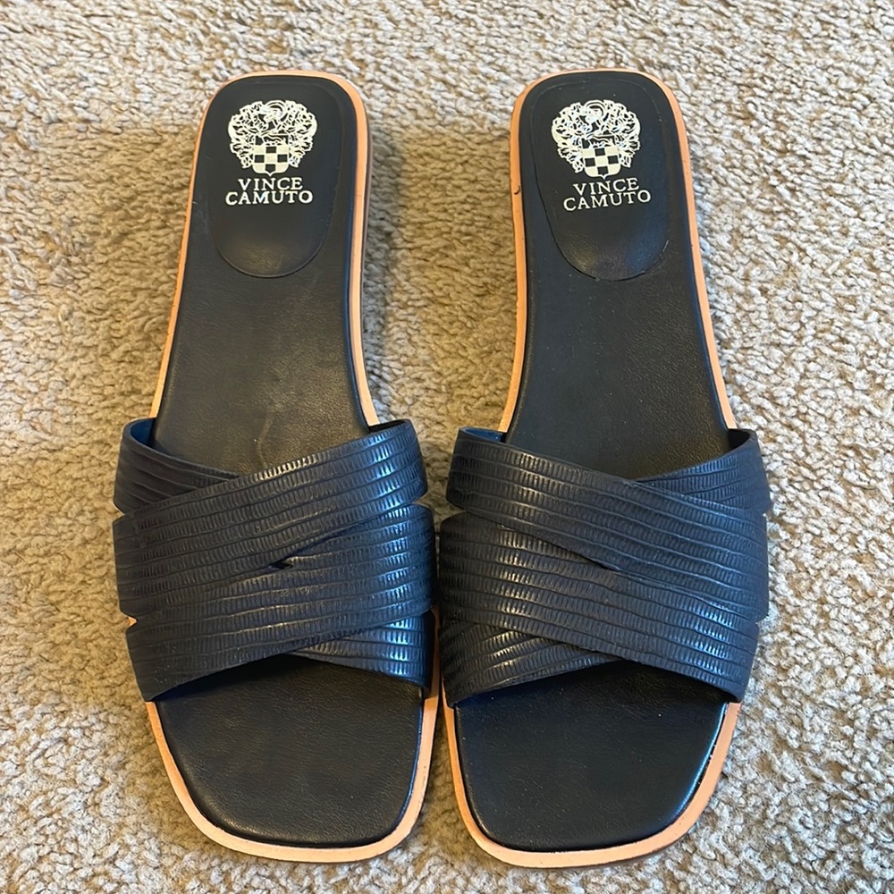 Vince Camuto Black Leather Ydelle Sandals